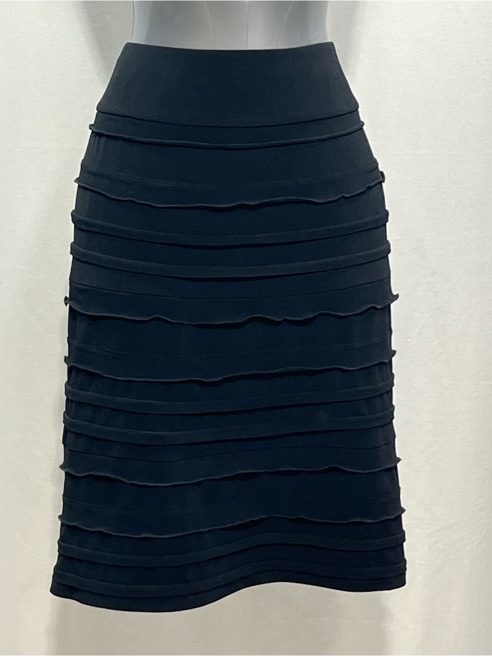Calvin Klein Black Tiered A-Line Skirt woman’s XL career date night party 1481